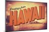 Retro Greetings from Hawaii Postcard-mrdoomits-Mounted Photographic Print