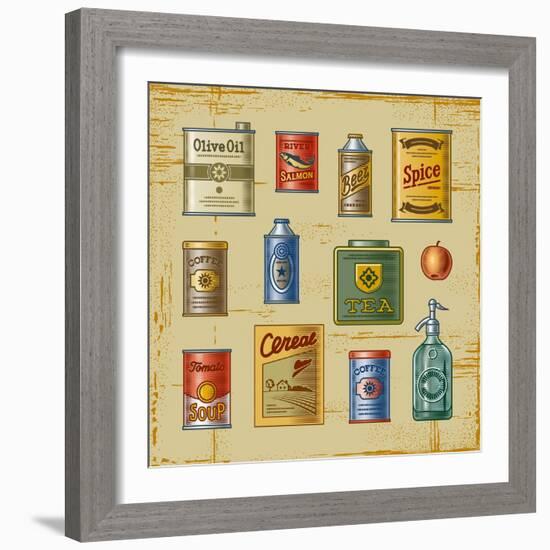 Retro Grocery Set-Oleg Iatsun-Framed Premium Giclee Print