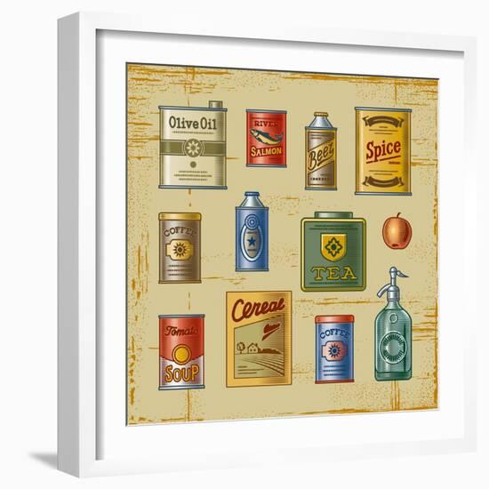 Retro Grocery Set-Oleg Iatsun-Framed Premium Giclee Print