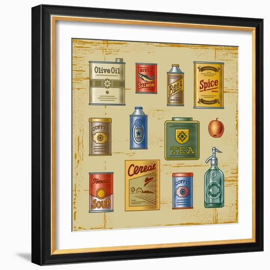 Retro Grocery Set-Oleg Iatsun-Framed Premium Giclee Print