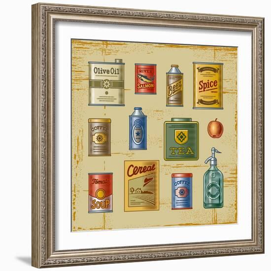 Retro Grocery Set-Oleg Iatsun-Framed Art Print