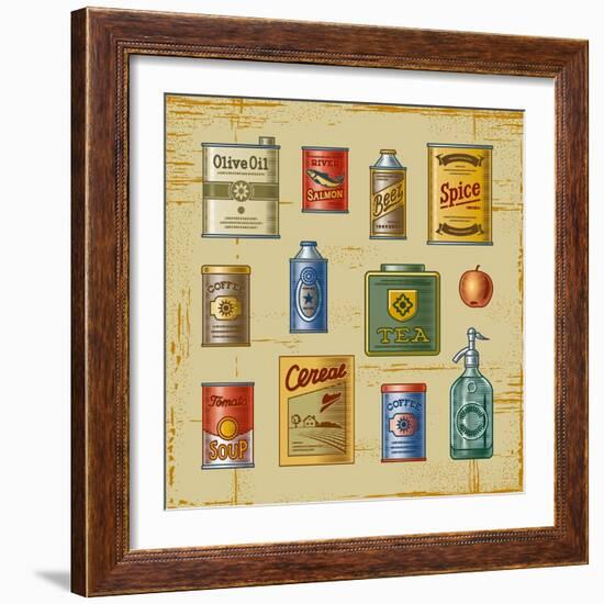 Retro Grocery Set-Oleg Iatsun-Framed Art Print