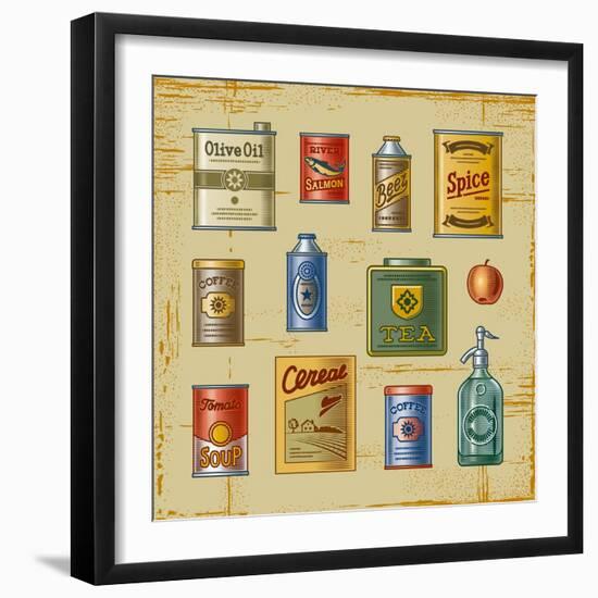 Retro Grocery Set-Oleg Iatsun-Framed Art Print