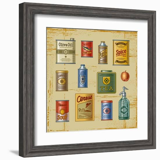 Retro Grocery Set-Oleg Iatsun-Framed Art Print