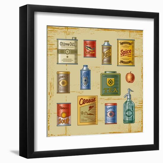 Retro Grocery Set-Oleg Iatsun-Framed Art Print