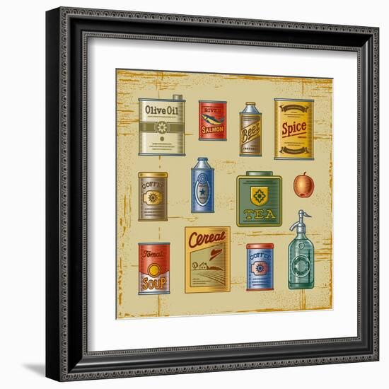 Retro Grocery Set-Oleg Iatsun-Framed Art Print