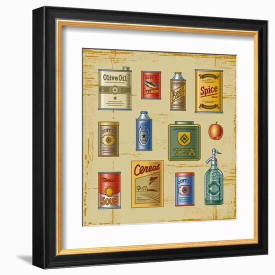 Retro Grocery Set-Oleg Iatsun-Framed Art Print