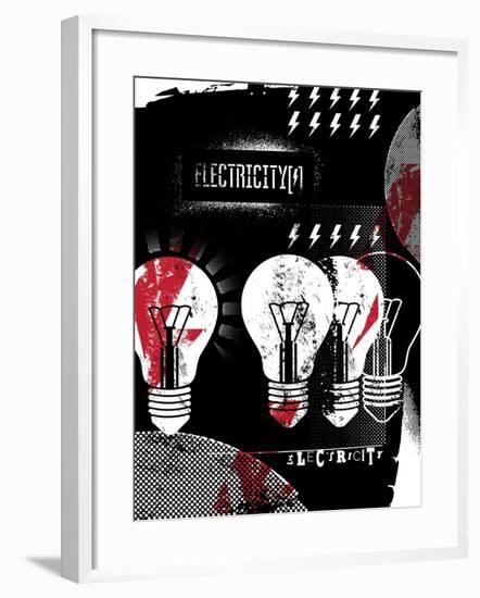 Retro Grunge Electricity Illustration.-ZOO BY-Framed Premium Giclee Print
