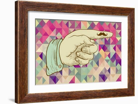 Retro Hipster Hand-cienpies-Framed Art Print