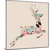 Retro Hipster Icon Reindeer-cienpies-Mounted Art Print