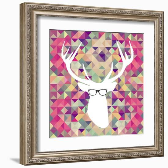 Retro Hipsters Elements-cienpies-Framed Art Print