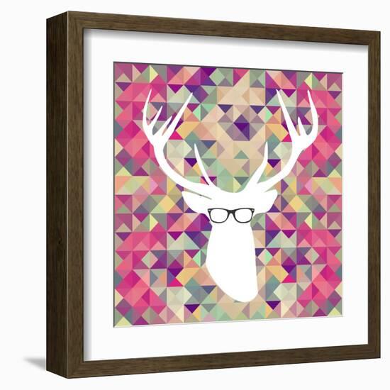 Retro Hipsters Elements-cienpies-Framed Art Print