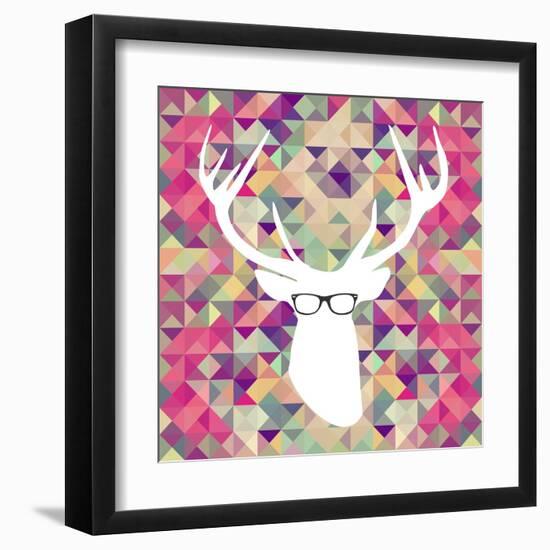 Retro Hipsters Elements-cienpies-Framed Art Print