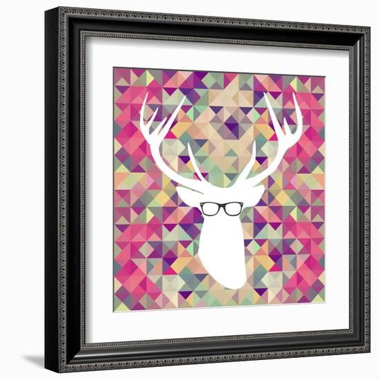 Retro Hipsters Elements-cienpies-Framed Art Print