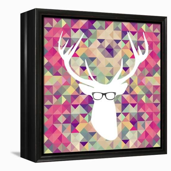 Retro Hipsters Elements-cienpies-Framed Stretched Canvas