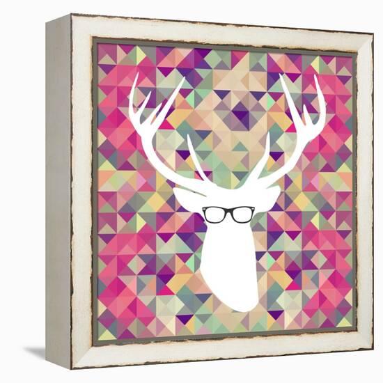 Retro Hipsters Elements-cienpies-Framed Stretched Canvas