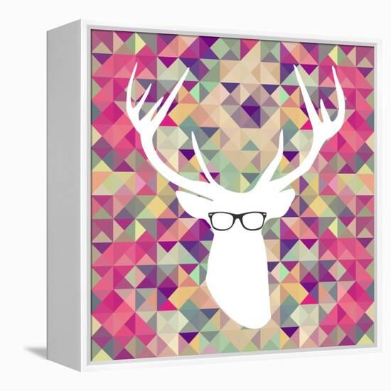 Retro Hipsters Elements-cienpies-Framed Stretched Canvas