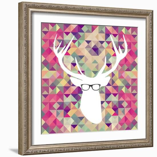 Retro Hipsters Elements-cienpies-Framed Art Print