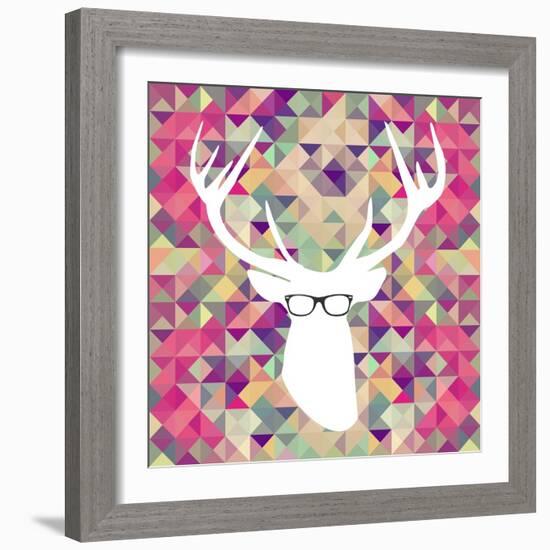 Retro Hipsters Elements-cienpies-Framed Art Print