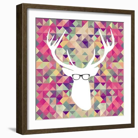 Retro Hipsters Elements-cienpies-Framed Art Print