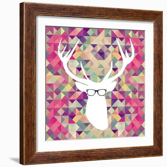 Retro Hipsters Elements-cienpies-Framed Art Print