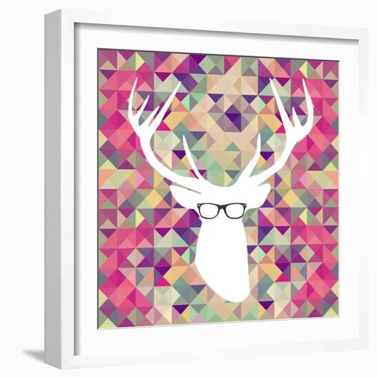 Retro Hipsters Elements-cienpies-Framed Art Print