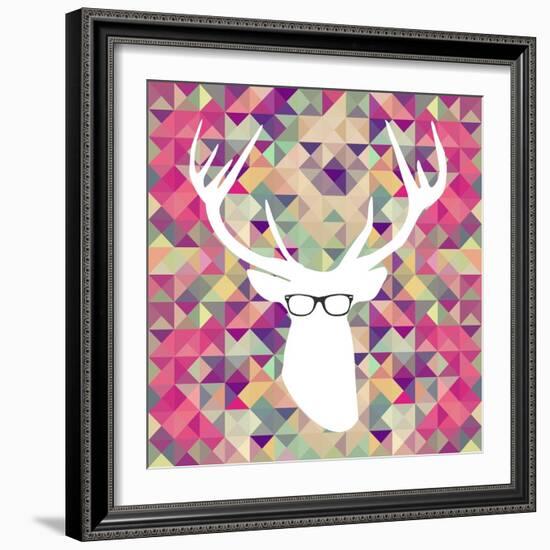 Retro Hipsters Elements-cienpies-Framed Art Print