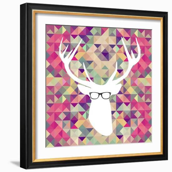 Retro Hipsters Elements-cienpies-Framed Art Print