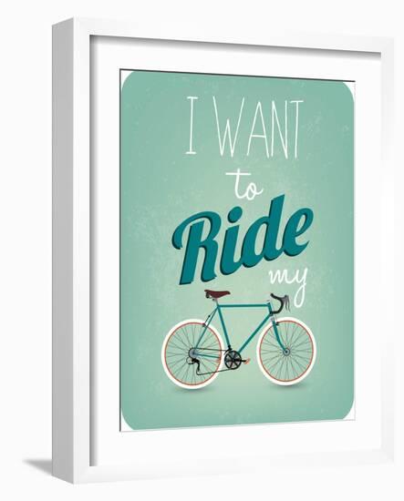 Retro Illustration Bicycle-Melindula-Framed Art Print