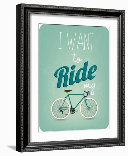 Retro Illustration Bicycle-Melindula-Framed Art Print