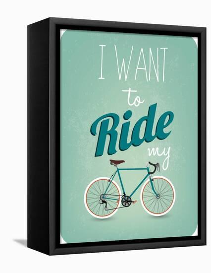 Retro Illustration Bicycle-Melindula-Framed Stretched Canvas