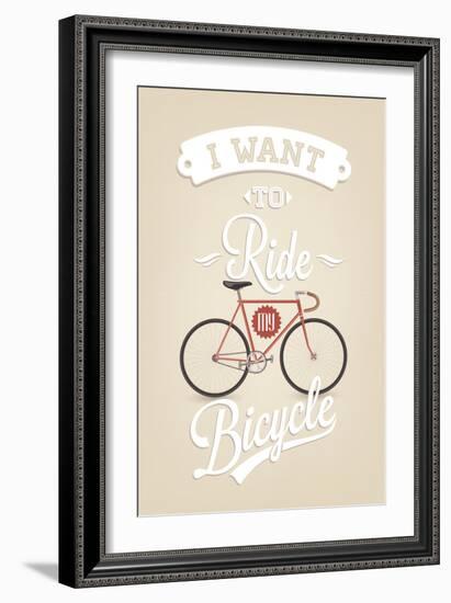 Retro Illustration Bicycle-Melindula-Framed Art Print