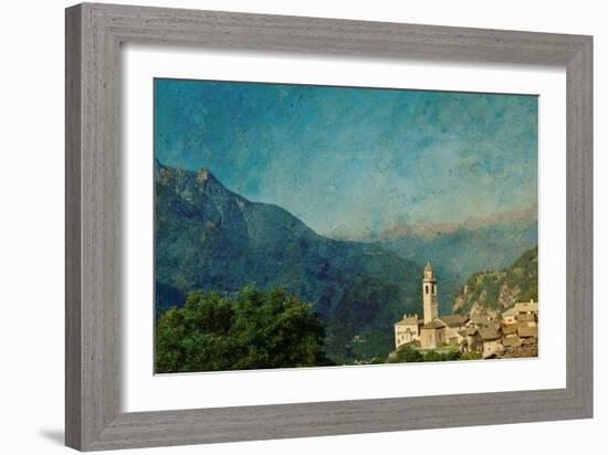 Retro Image of a Pastoral Scene-nagib-Framed Art Print