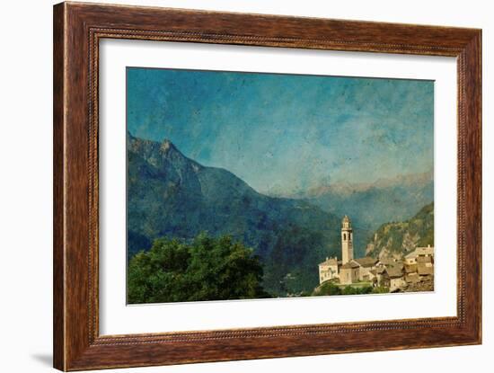 Retro Image of a Pastoral Scene-nagib-Framed Art Print