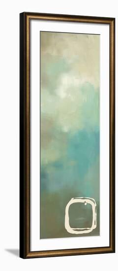 Retro in Aqua and Khaki I-Laurie Maitland-Framed Art Print