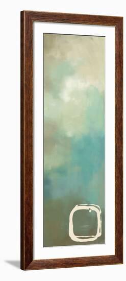 Retro in Aqua and Khaki I-Laurie Maitland-Framed Art Print