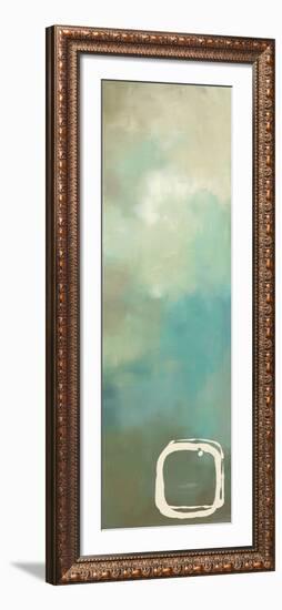 Retro in Aqua and Khaki I-Laurie Maitland-Framed Art Print