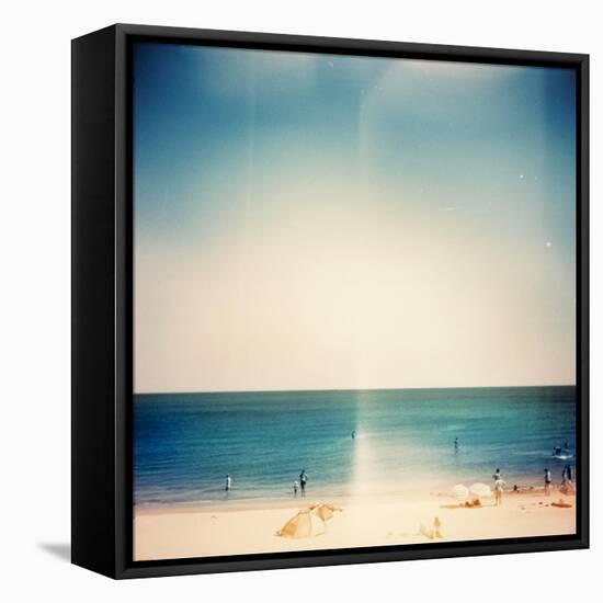 Retro Medium Format Photo. Sunny Day On The Beach. Grain, Blur Added As Vintage Effect-donatas1205-Framed Stretched Canvas