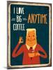 Retro Metal Sign I Love Big Coffee , Eps10 Vector Format-Claudia Balasoiu-Mounted Art Print