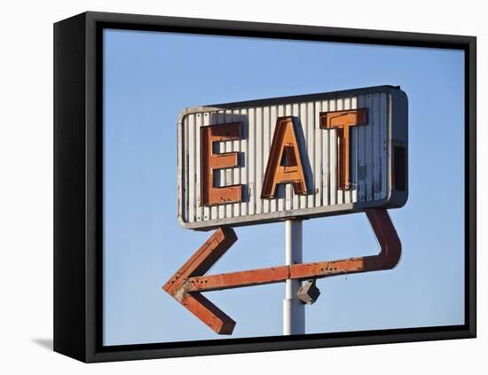 Retro Neon Eat Sign Ruin in Early Morning Light.-trekandshoot-Framed Premier Image Canvas