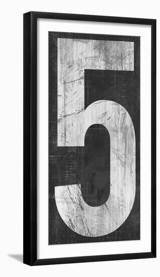 Retro Numbers - Five-Tom Frazier-Framed Giclee Print