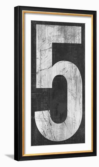 Retro Numbers - Five-Tom Frazier-Framed Giclee Print