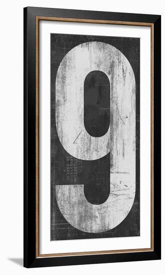 Retro Numbers - Nine-Tom Frazier-Framed Giclee Print