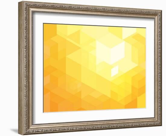 Retro Orange Geometric Pattern for Modern Hipster Design-Ozerina Anna-Framed Art Print