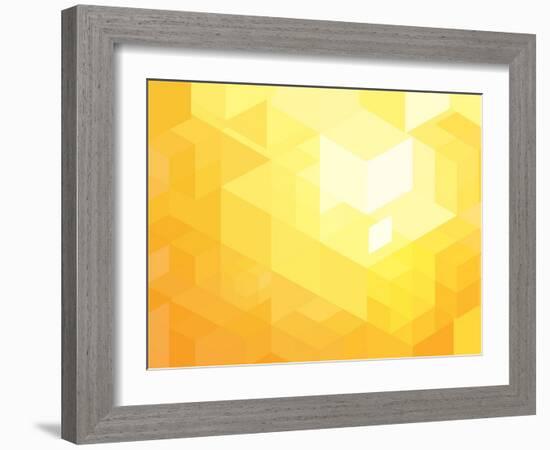 Retro Orange Geometric Pattern for Modern Hipster Design-Ozerina Anna-Framed Art Print