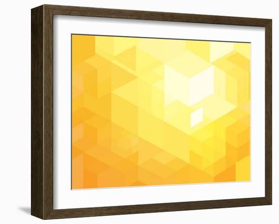 Retro Orange Geometric Pattern for Modern Hipster Design-Ozerina Anna-Framed Art Print