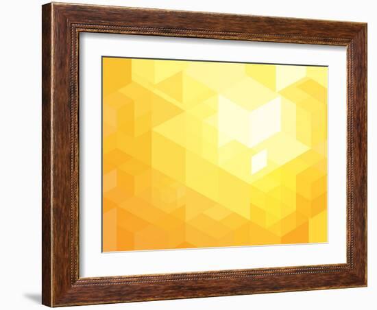 Retro Orange Geometric Pattern for Modern Hipster Design-Ozerina Anna-Framed Art Print