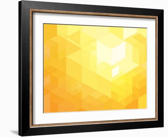 Retro Orange Geometric Pattern for Modern Hipster Design-Ozerina Anna-Framed Art Print