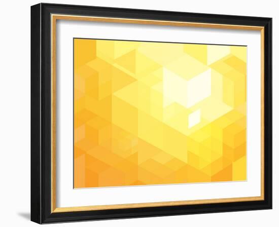 Retro Orange Geometric Pattern for Modern Hipster Design-Ozerina Anna-Framed Art Print