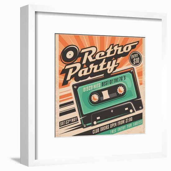 Retro Party Poster Design-Lukeruk-Framed Art Print